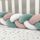 Protectie laterala patut bebe menta-roz pudra (1)